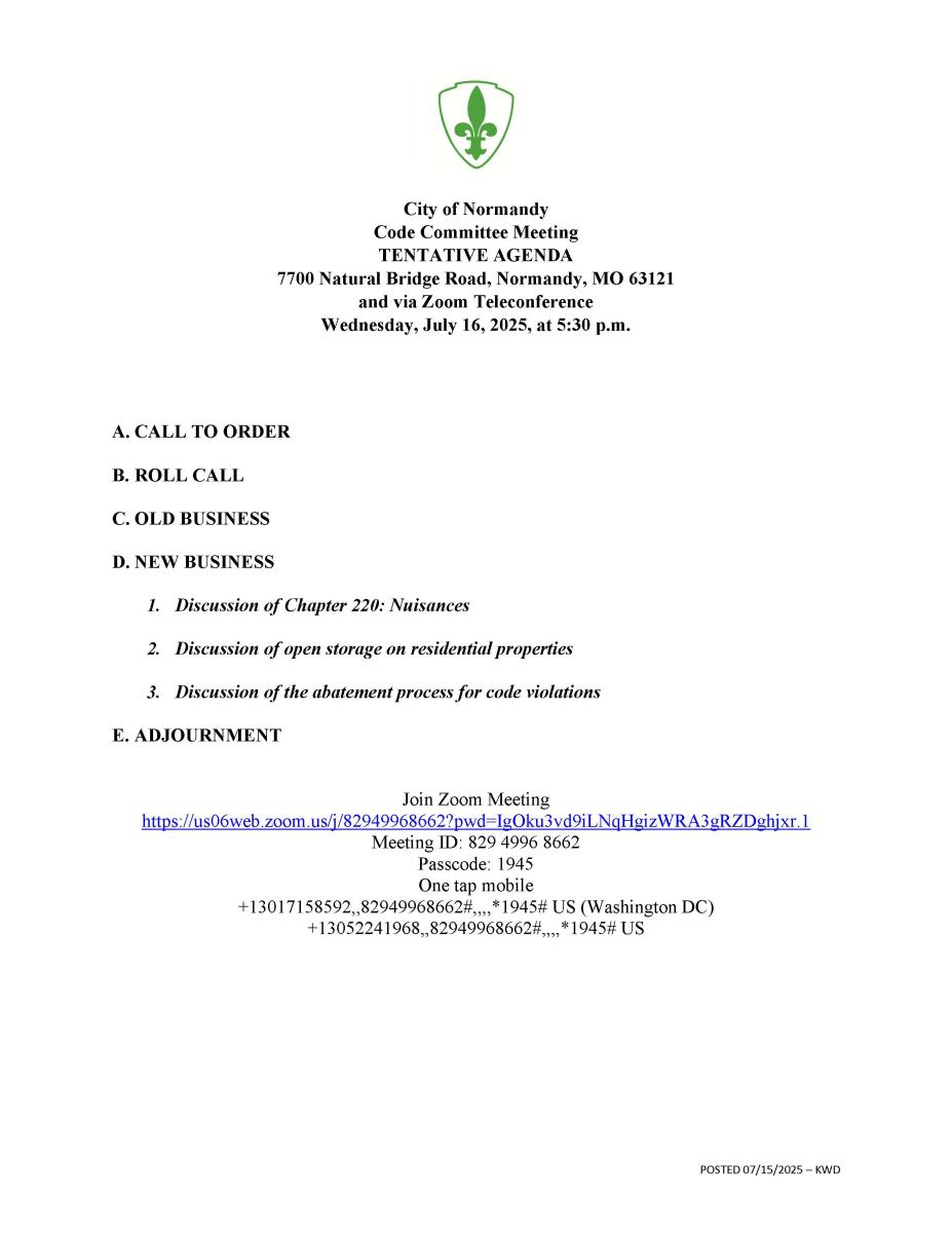 07162025 agenda