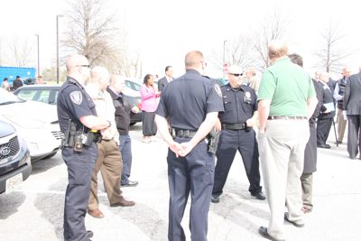 police officers among crowd at event